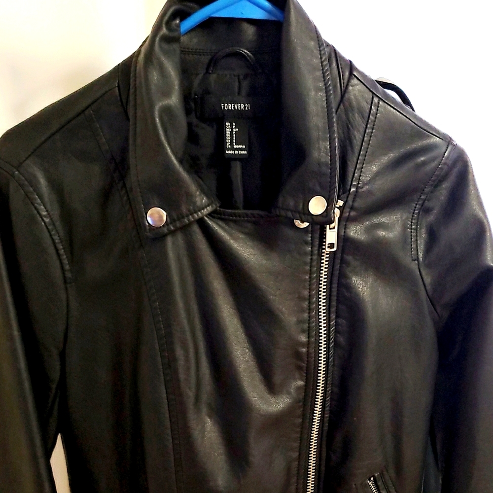 Black leather jacket